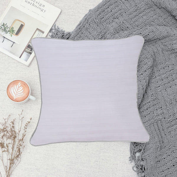 White Stripes (Egg Piping)-Cushion Covers Pack of Two