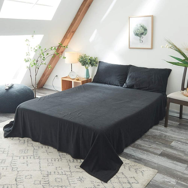 Black Velvet-Luxury Bed Sheet Set