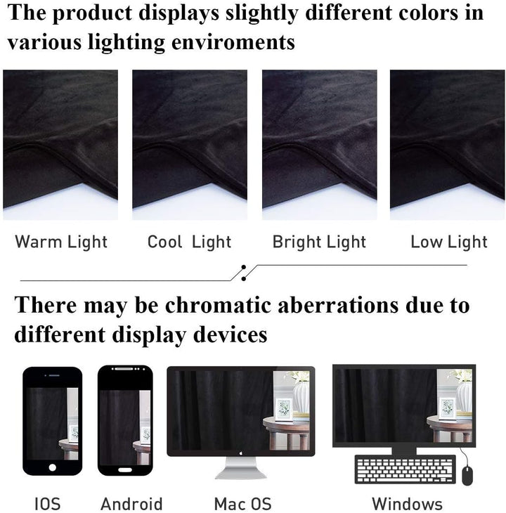 black curtains