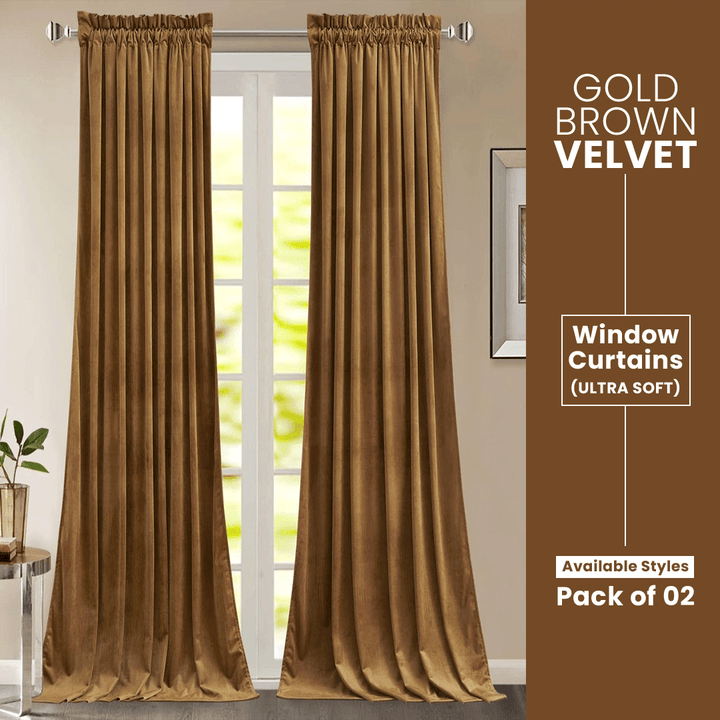 brown curtains